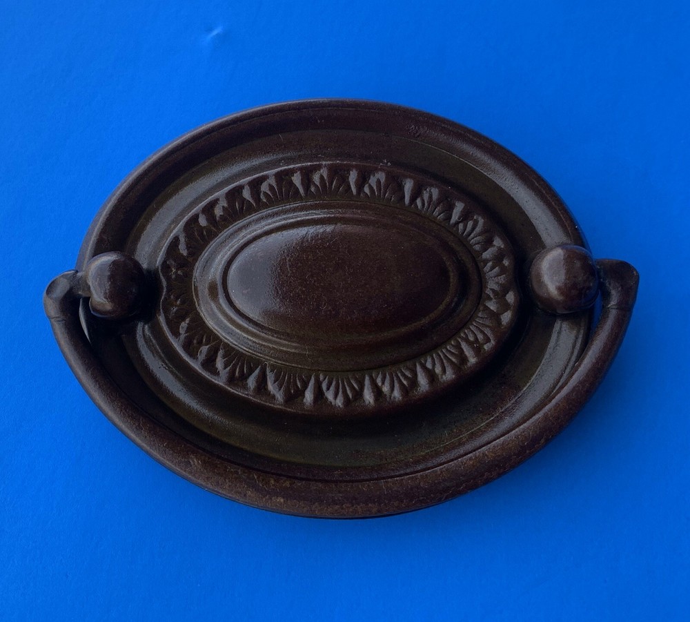 Bronze Brass Chippendale Hepplewhite Oval Antique Drawer Pull 2 1/2”center