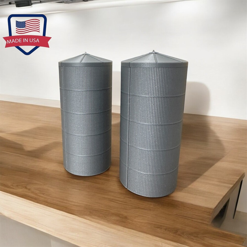 O Scale 1:48 20’ Grain Silos (2)