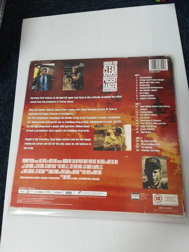 Clear and Present Danger (1994) [PLFEC 33251] Widescreen Laserdisc