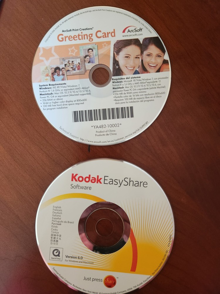 Arcsoft Greeting Card Creator for Windows/Mac  Software) & Kodak Easy Share 6.0