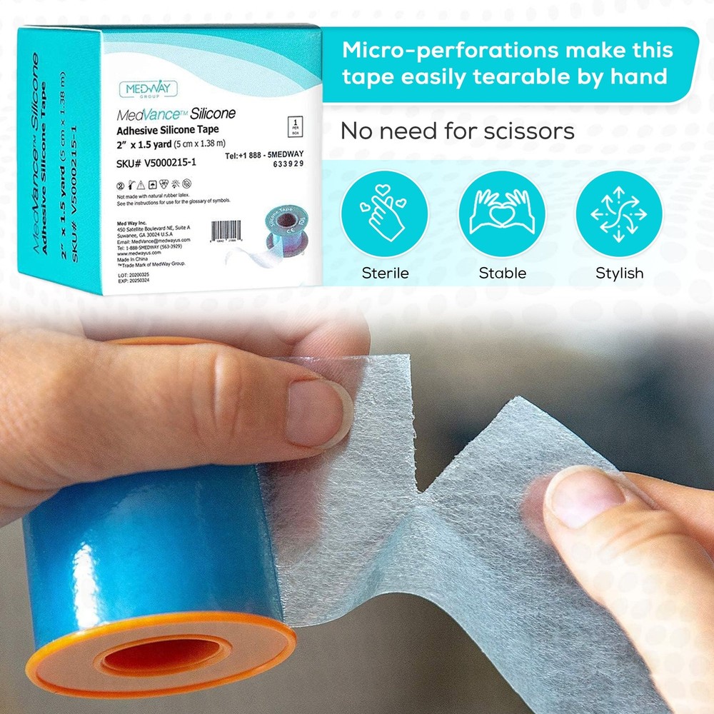 MedVance Silicone Tape , 1" Width, 5 Yards, 3 Pack