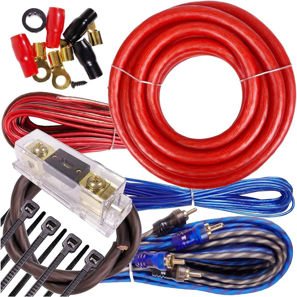 Complete 3000W Gravity 4 Gauge Amplifier Installation Wiring Kit / BLUE