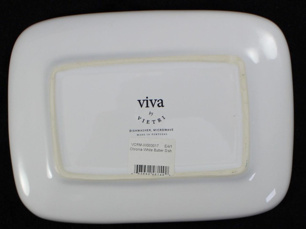 Vietri Chroma White Covered Butter Dish