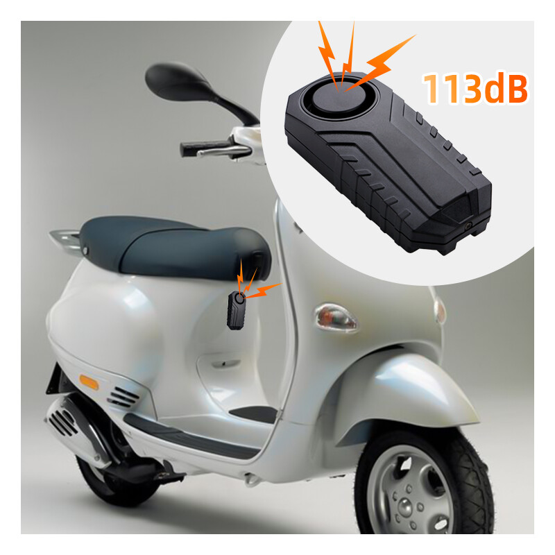 Bike Alarm, Remote Control, 113 dB, Loud, Adjustable Sensitivity, for Rolling