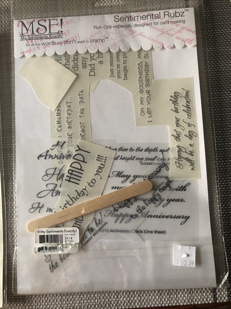 Lot Of 6 Assorted Rub Ons