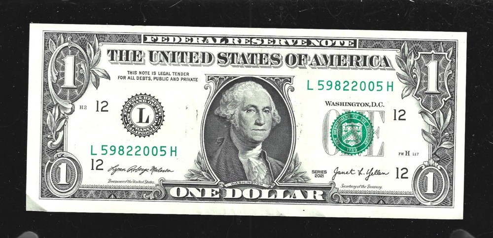 $1.00 Birthday Note 8/2/2005 W/ overprint error, Misaligned