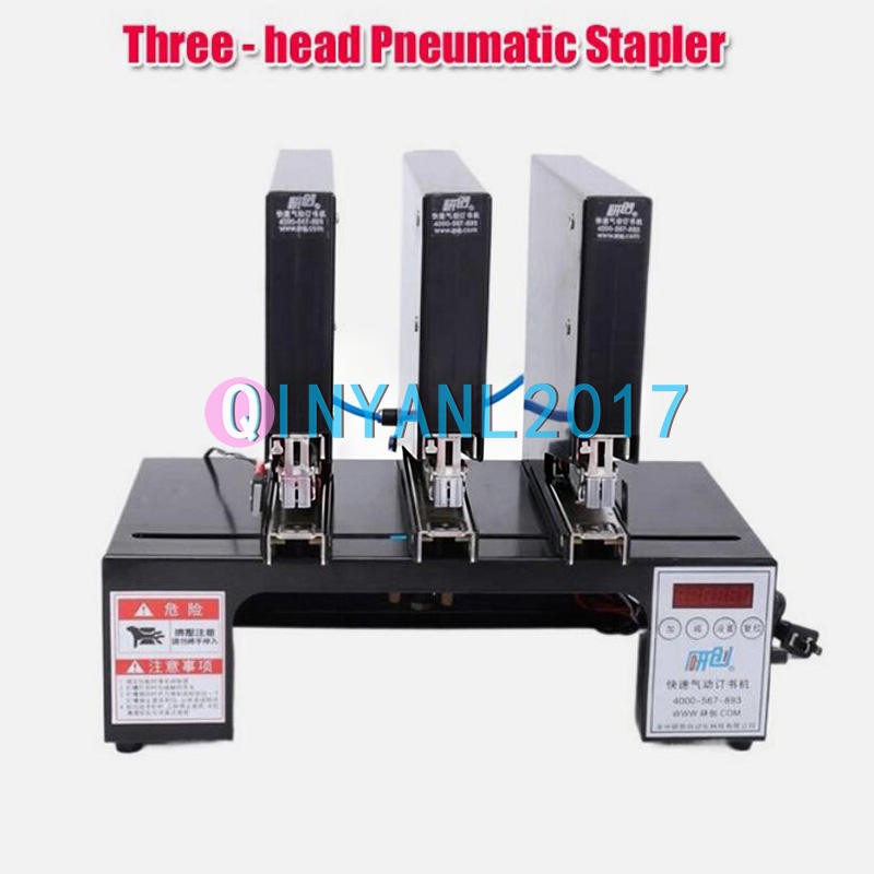 Three-head Pneumatic Stapler Electric Binding Machine Automatic Stapling Machine
