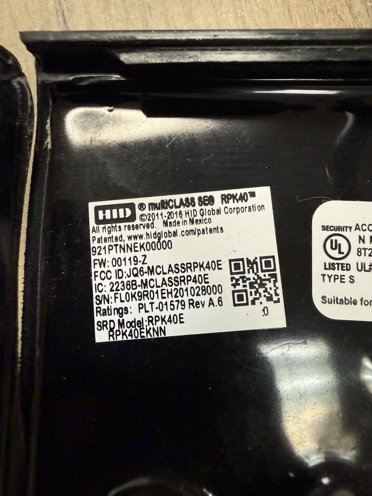 HID 921PTNNEK00000 multiCLASS RP40 Wall Switch Reader - Black UNTESTED READ