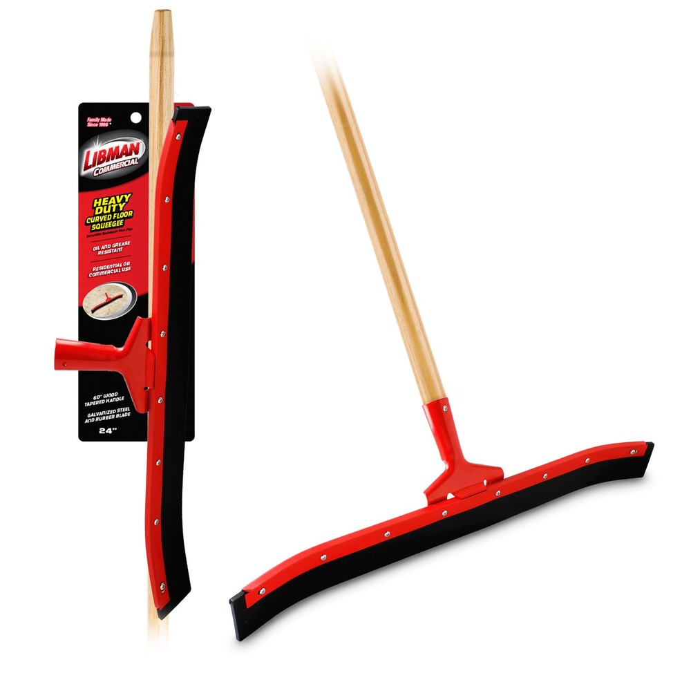 Libman 24in. Curved Floor Squeegee, 60in.L Handle, Model# 542