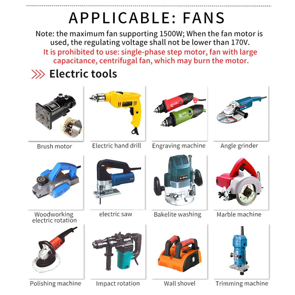 AC 120V~220V 4000W 15A Motor Variable Speed Controller Volt Regulator Dimmer