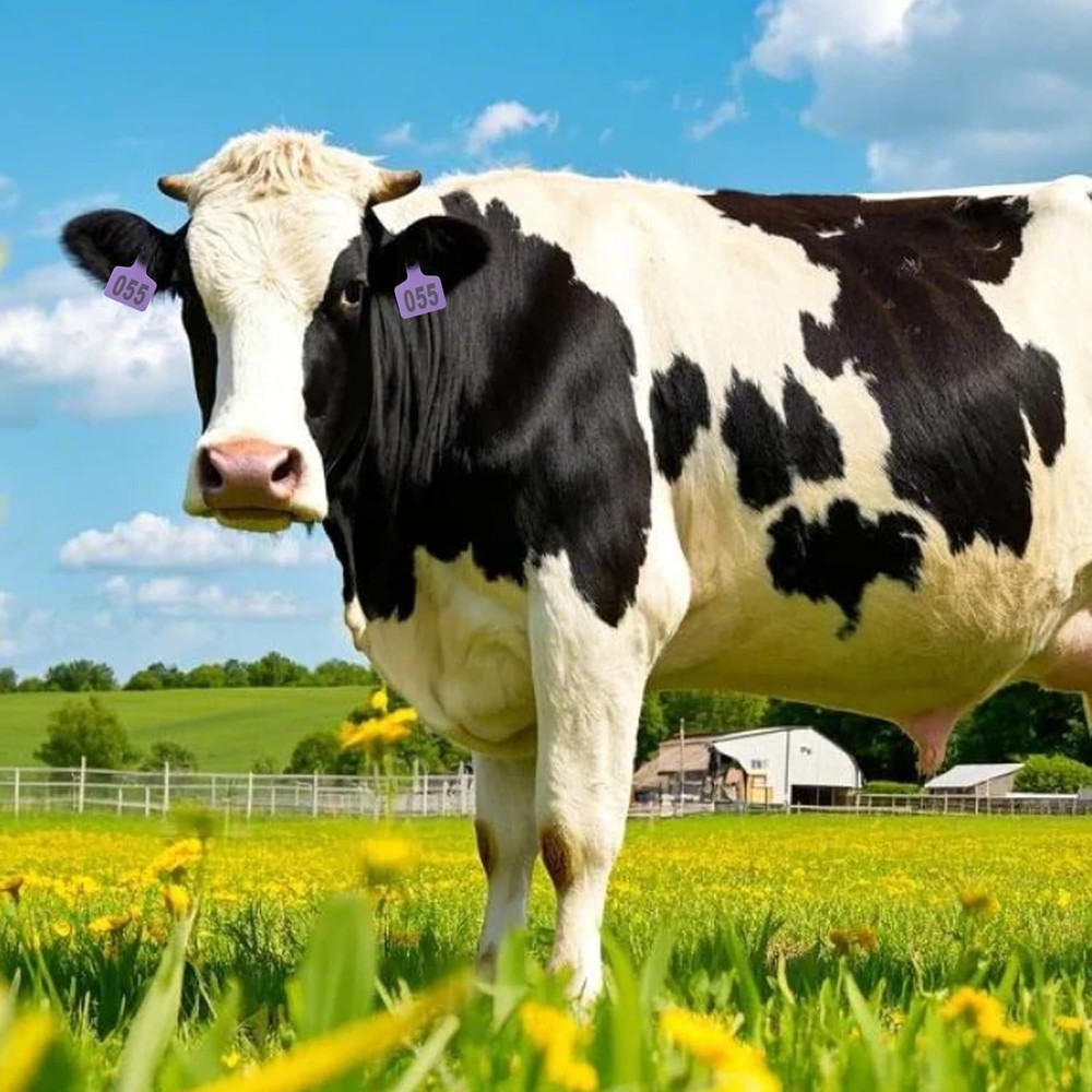 Purple Livestock Ear Tags Set