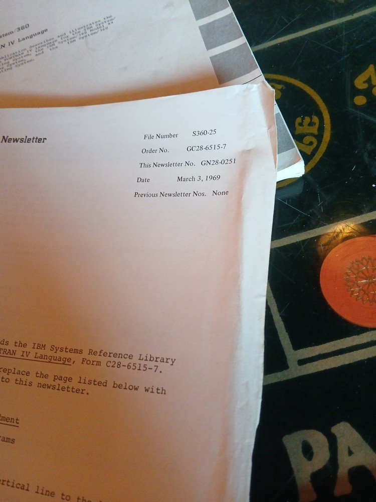 1968 IBM System 360 Reference Library & 1969 Technical Newsletter