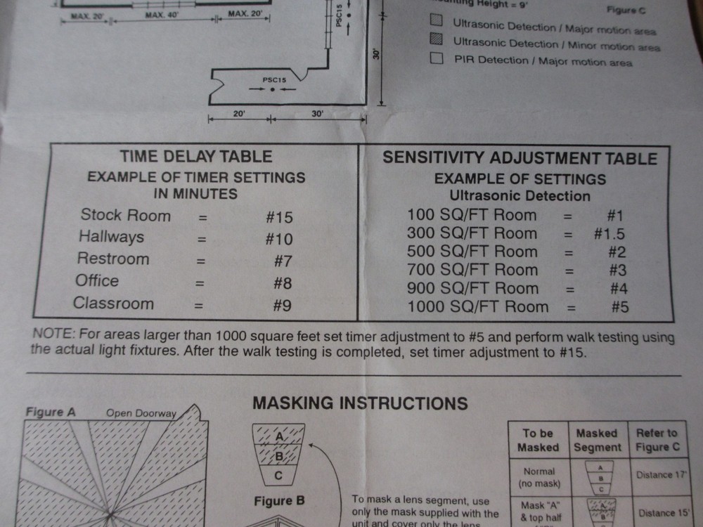 Tork PSC15 Ceiling Mount PIR and Ultrasonic Occupancy Sensor 1500 foot coverage