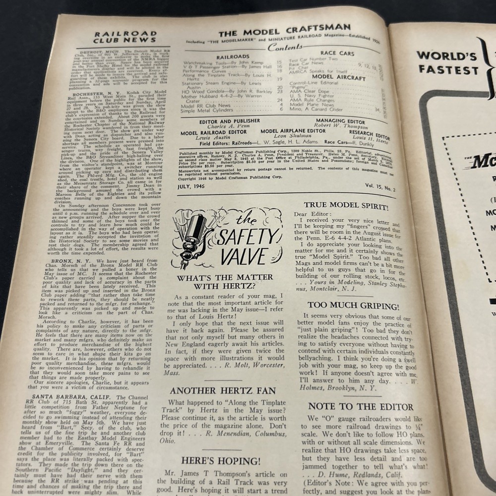 Model Craftsman July, 1946