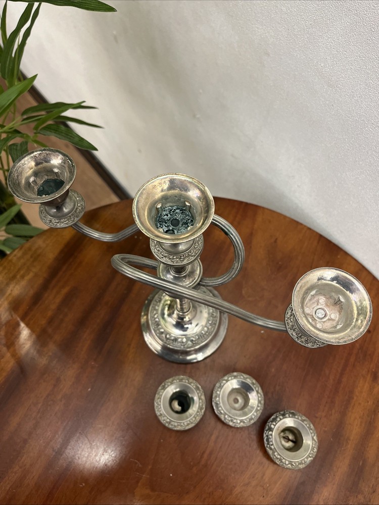 Silver Plated Three Arm Candelabra Ianthe C34