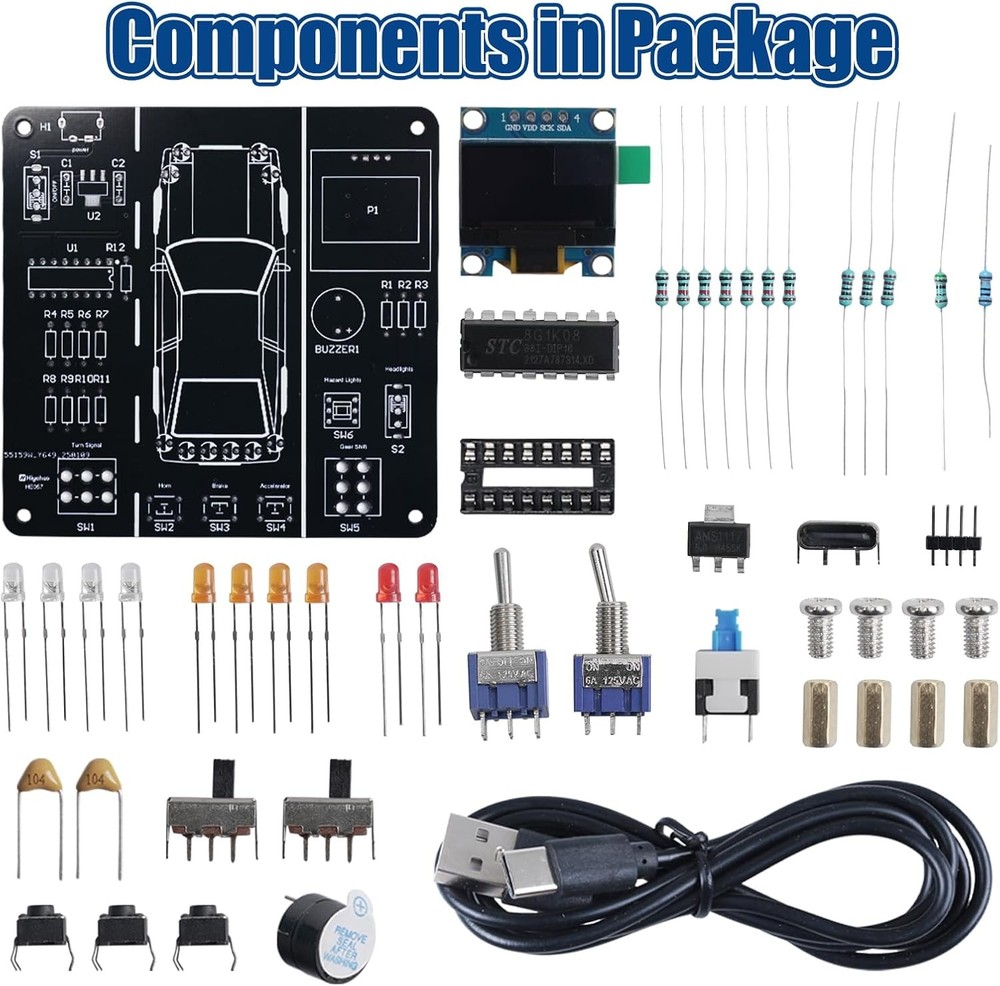 DIY Car Driving Simulation Soldering Practice Kit Electronics Project