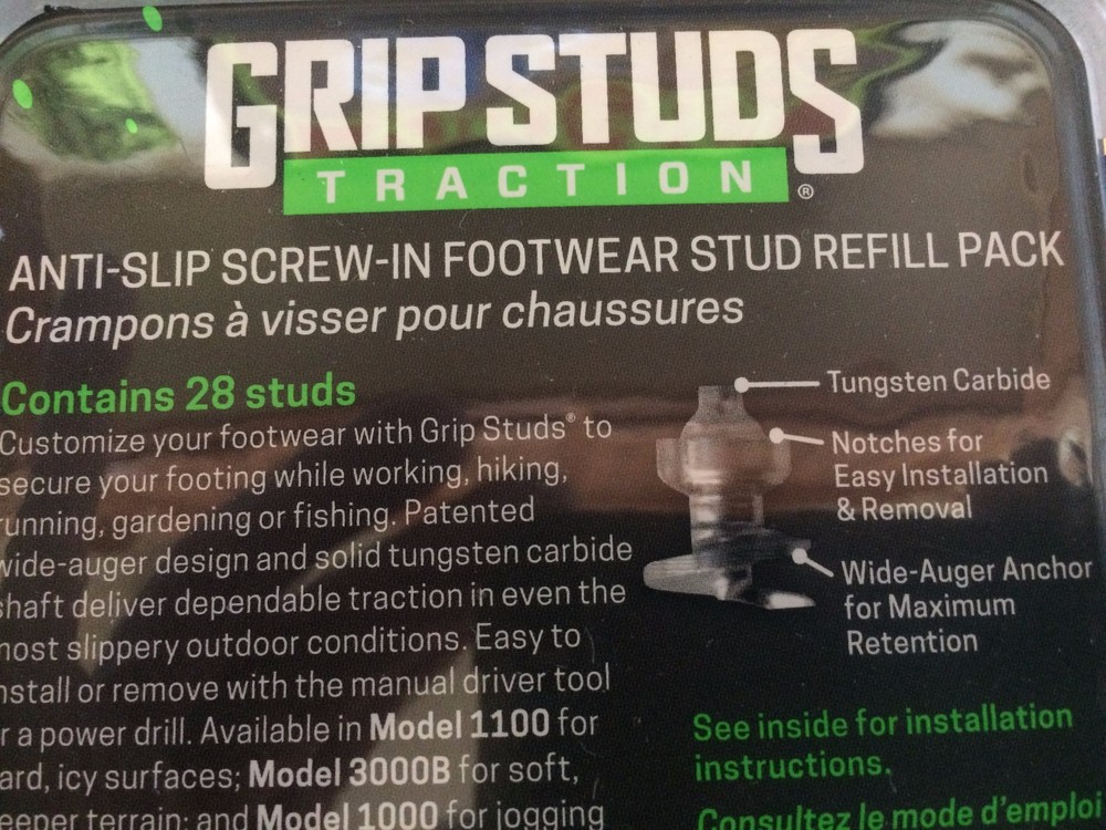 Running or Jogging Shoe Studs Traction Dirt Mud & Ice #1000 Grip Studs 28 pack