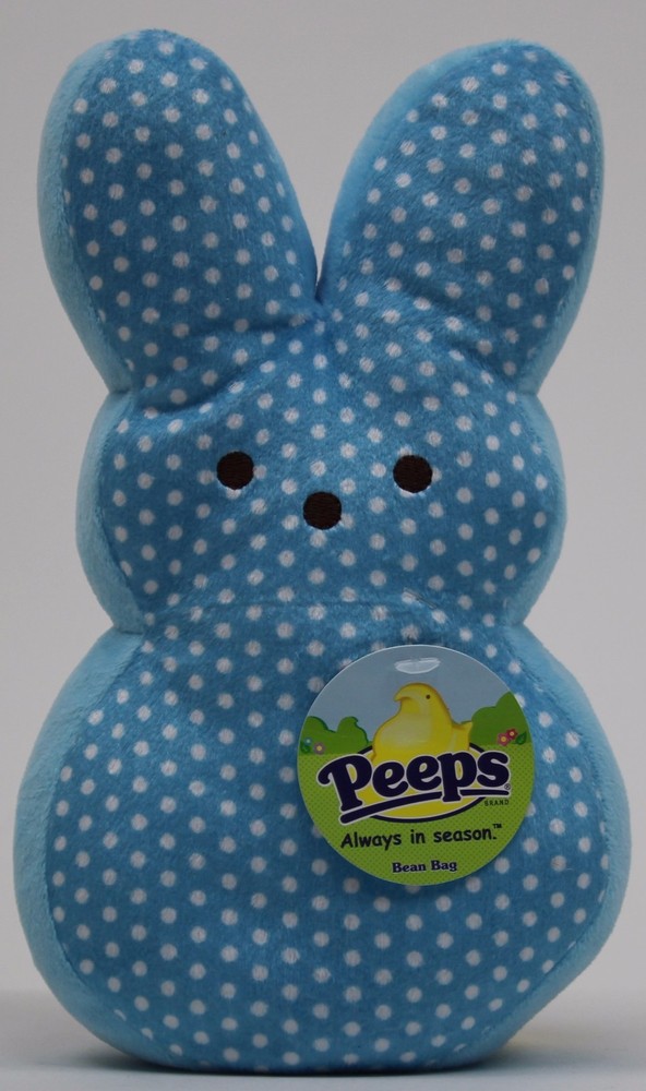 Peeps Plush 9" Blue Polka Dot Plush Peeps Bunny Great for your Easter Basket NWT