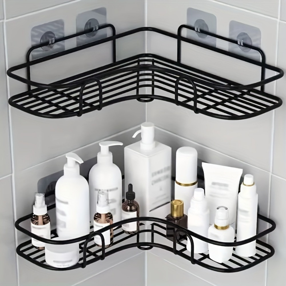 2pcs Wall Mounted Bathroom Shelf Shower Caddy Rack