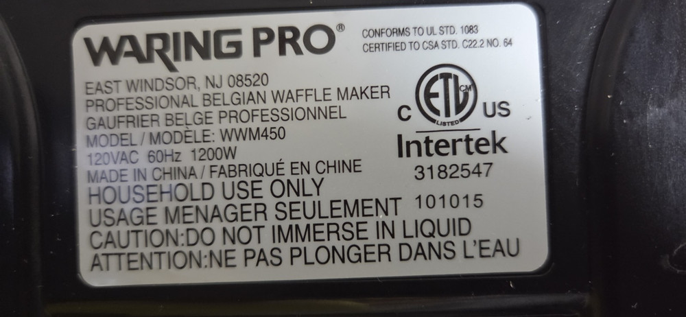 Waring Pro WWM450 Belgian Waffle Maker REPLACEMENT PART - Temp Board & Knob