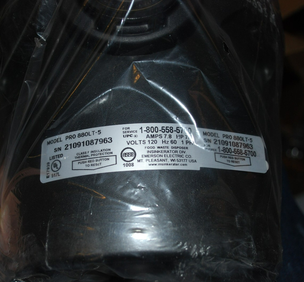 Insinkerator 79356-ISE Evolution Pro 880LT Garbage Disposal, 7/8 HP in Black