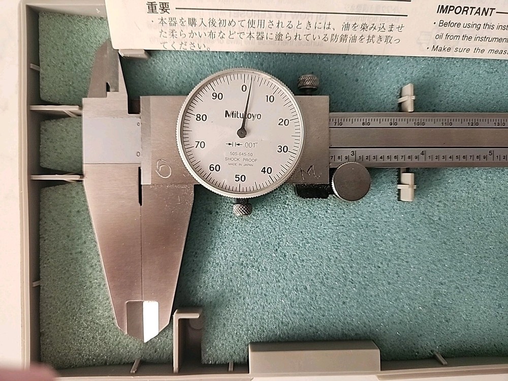 MITUTOYO 12" DIAL CALIPER 505-645-50 w/ CASE Great Condition