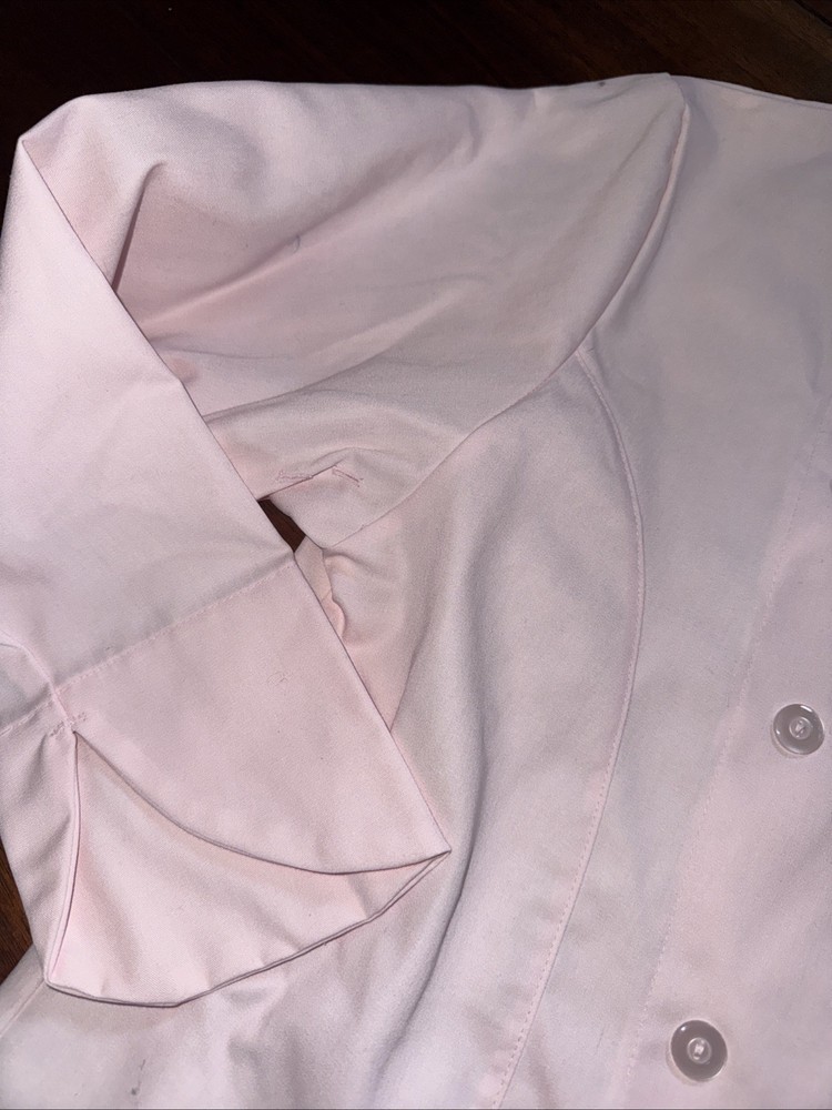Fame Chef Jacket Pink, 12 Buttons, Unisex Buttons Switch Sides, Size Medium