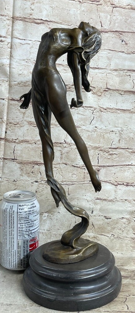 100% Solid Bronze Leap Dancer Sculpture Figurine Lost Wax Method Artwork Decor