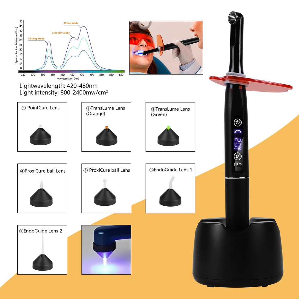 Wireless Cordless LED Curing Light Lamp 2000mw 5W Tool LV ZX