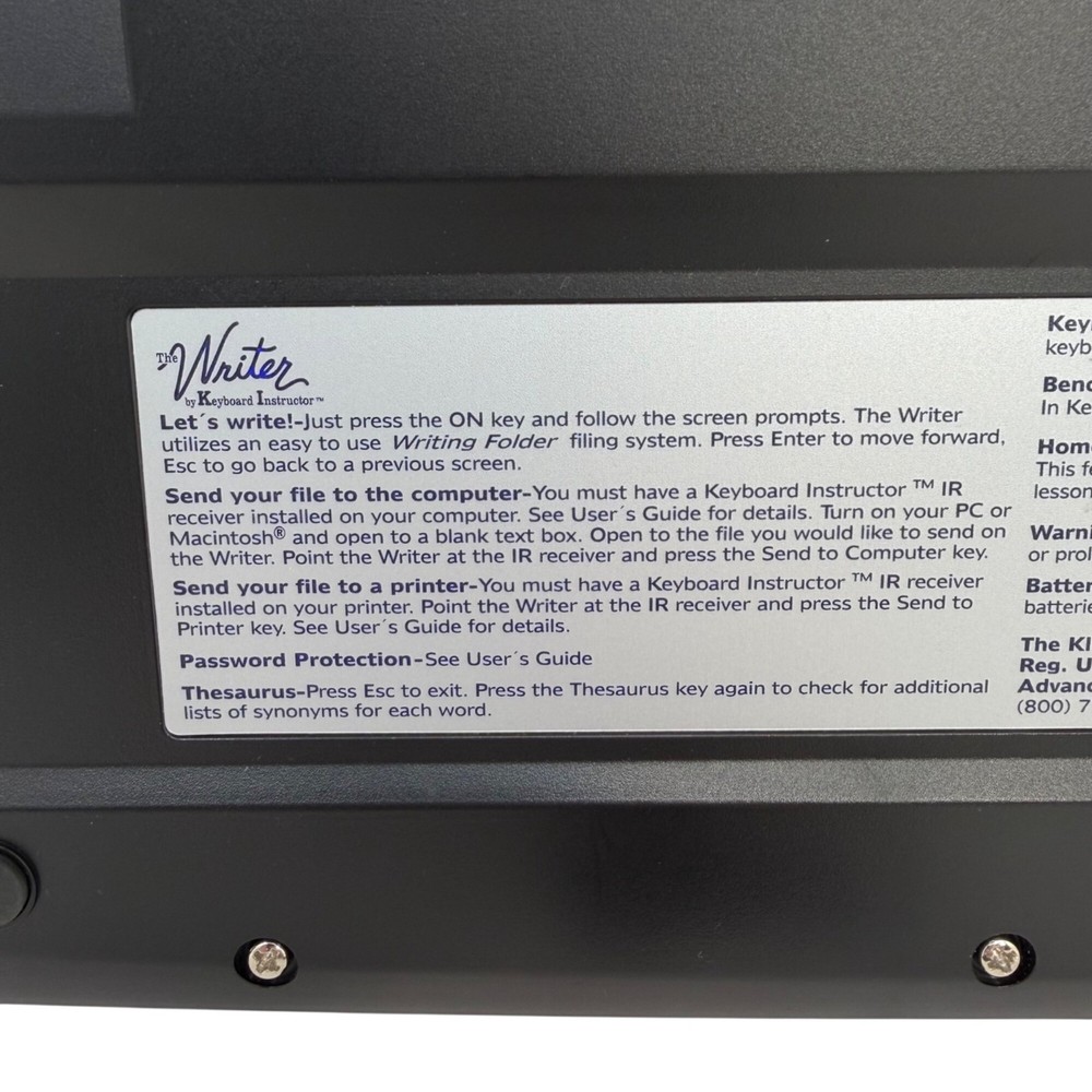 The Writer by Keyboard Instructor Word Processor - Tested/Works