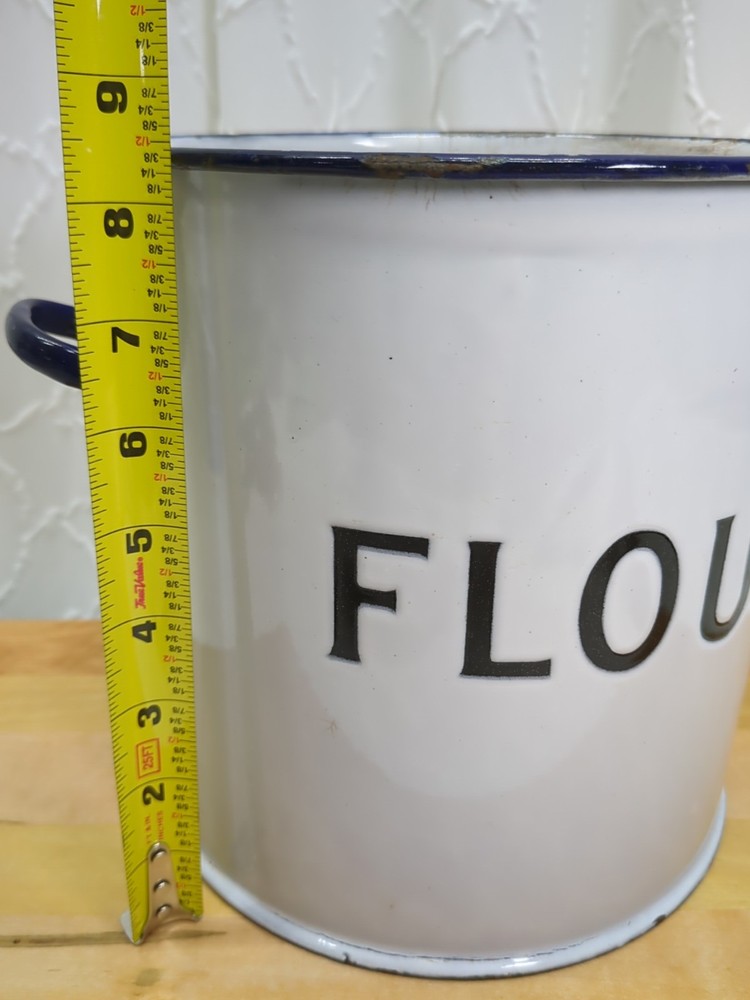 Enamelware Flour Pot