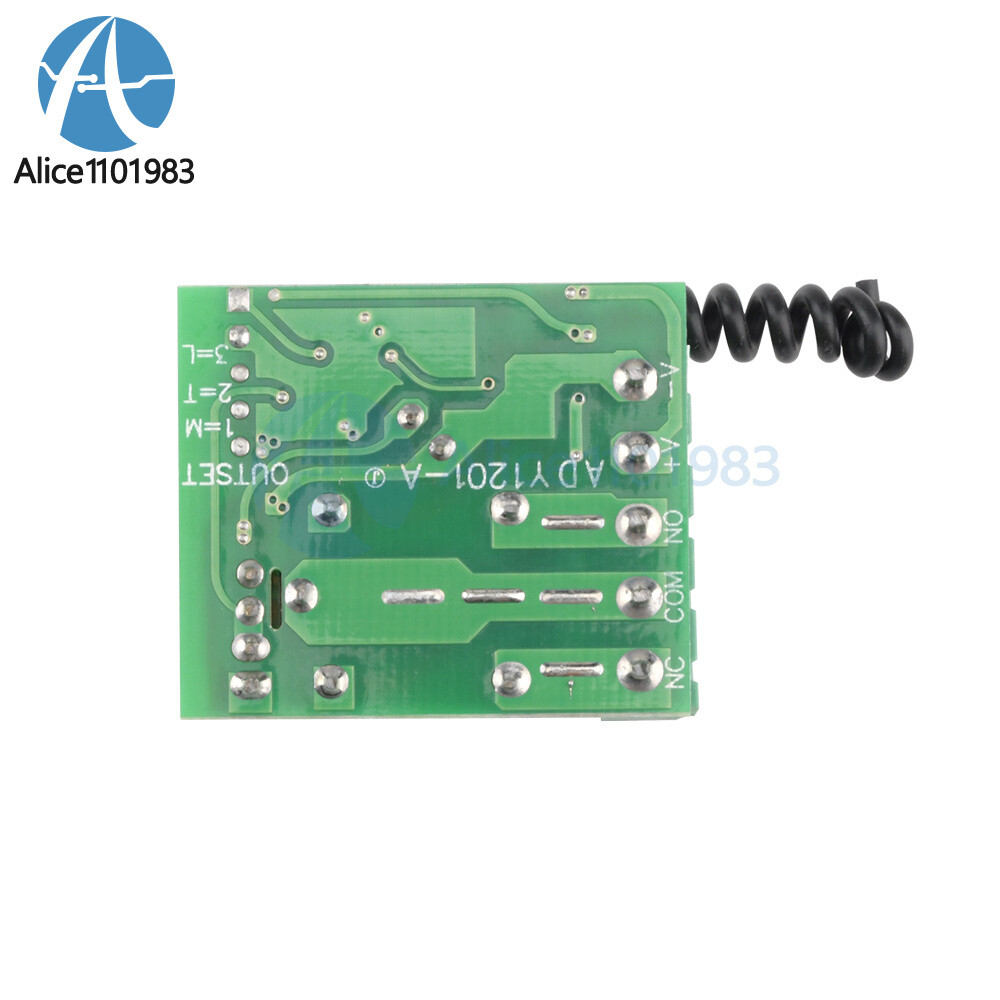 1 Channel 12V Wireless Relay RF 433Mhz Remote Control Switch Receiver Module
