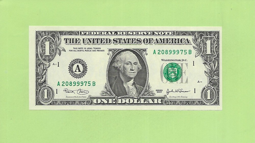 2003 ..UNCIRC $1  A 2089 9975 B  .... 2003 $1  A-B      NICE NOTE        FRN