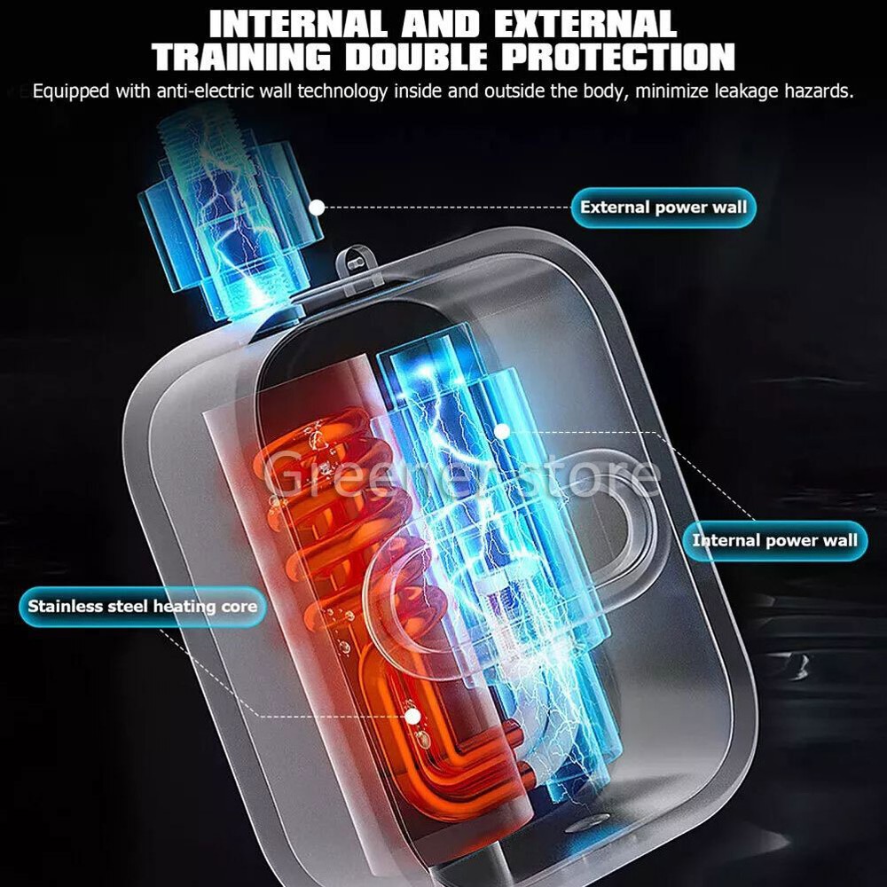 3500W Tankless Electric Instant Water Heater Tap Hot Shower for Bath Kitchen