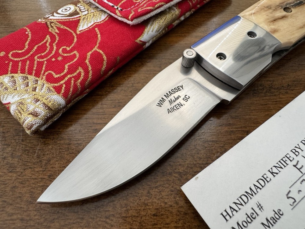 Bill Massey Custom Folding Knife ATS-34 Blade Nice Handle