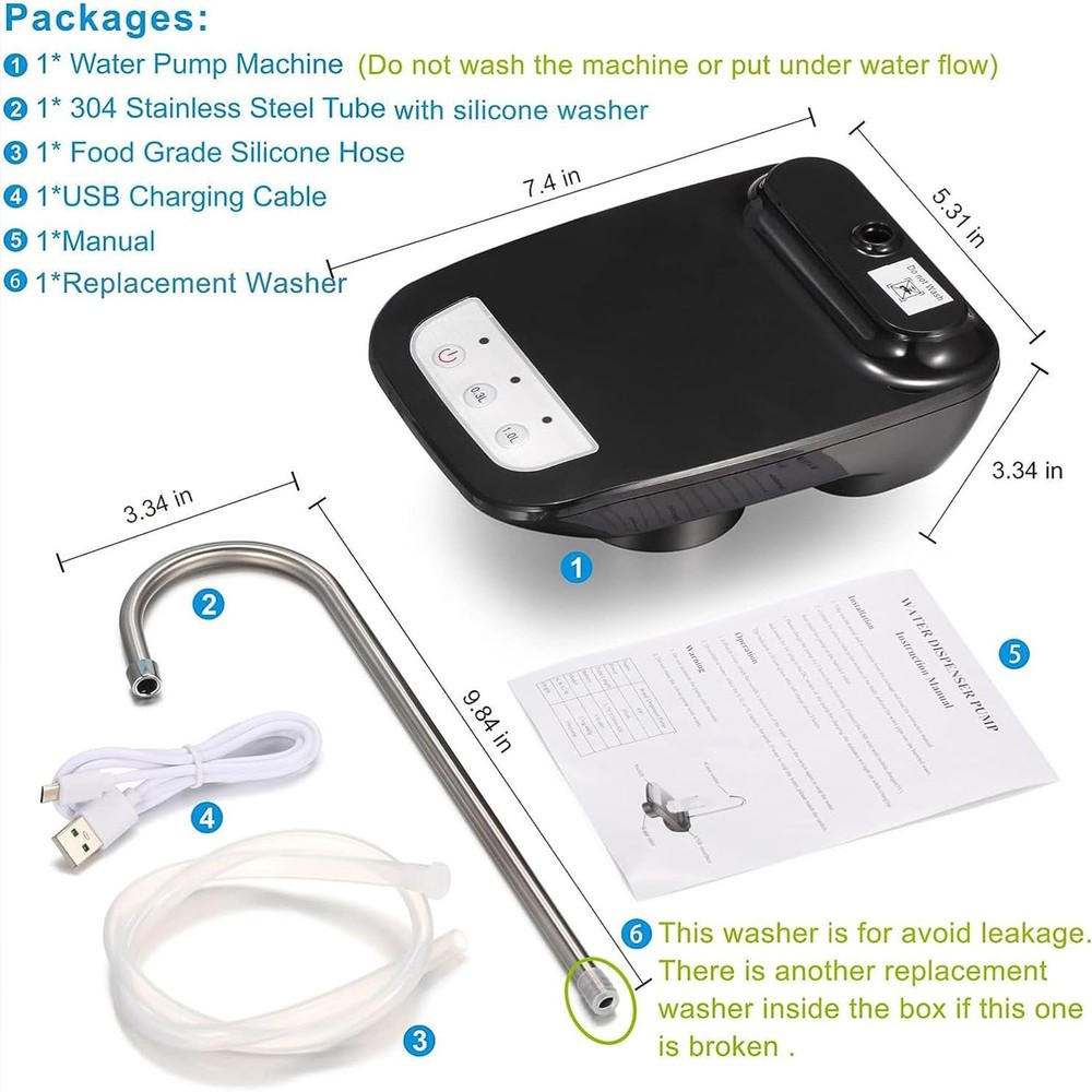 Automatic Electric Water Bottle Dispenser Drinking Water Pump USB Rechargeable