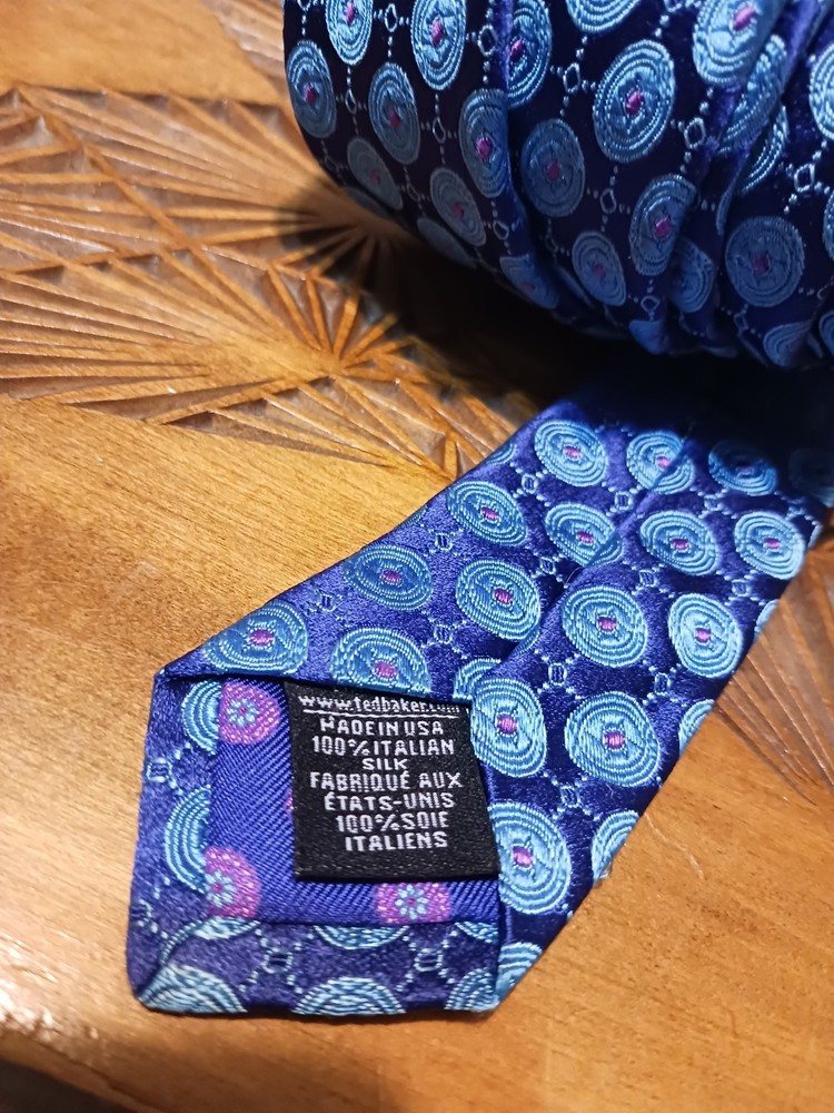 Ted Baker Geometric Printed Blue Tie