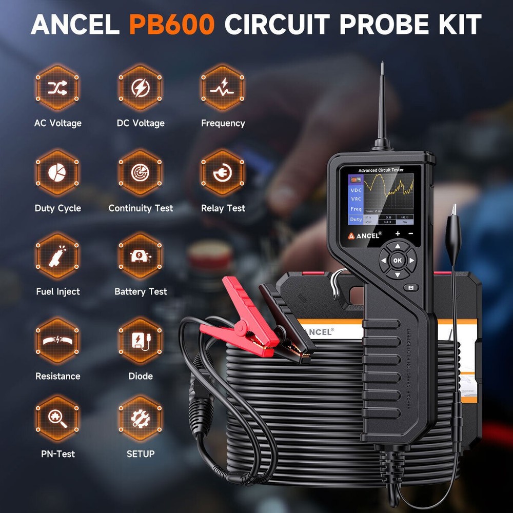 Ancel PB600 Power Circuit Probe Tester Resistance Diode Tset Continuity Testing