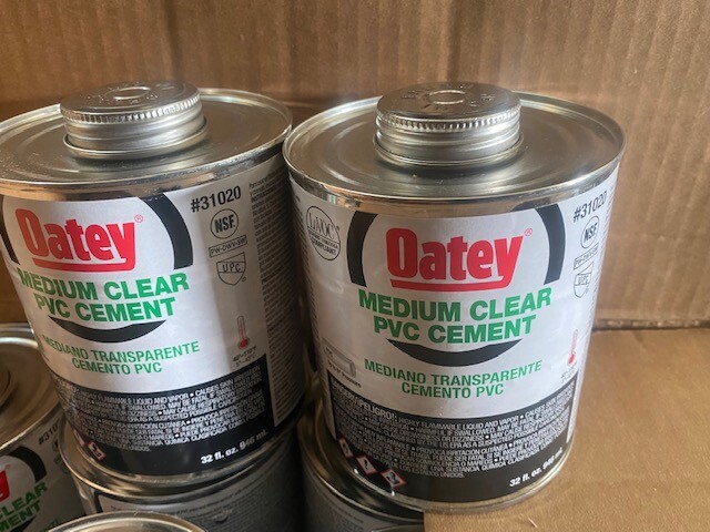 (2 Pack) Oatey Quart Medium-Bodied Clear PVC Pipe Fitting Cement 31020
