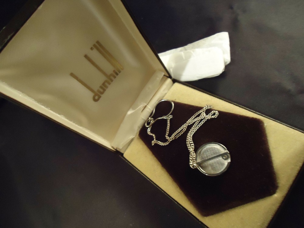 Dunhill Silver Tie Tack - Vintage - Solid .925 Silver - Original Case