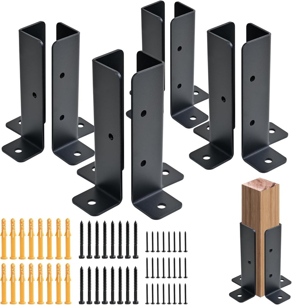 8 Pack Adjustable Deck Post Base Brackets