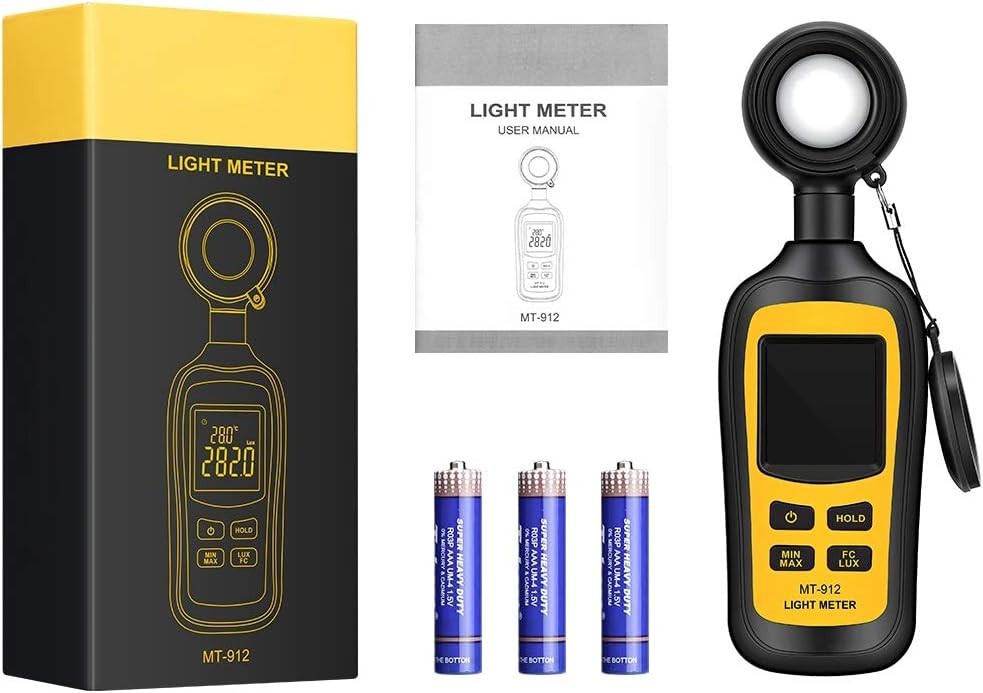 Light Meter Digital Illuminance Meter Handheld Ambient Temperature Measurer