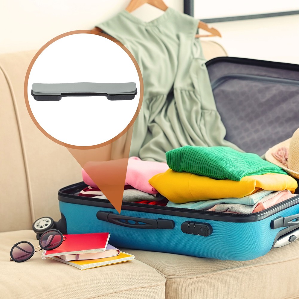 2Pcs Luggage Handle Replacement with Screws 8.5 Inch Handle Silver Grey