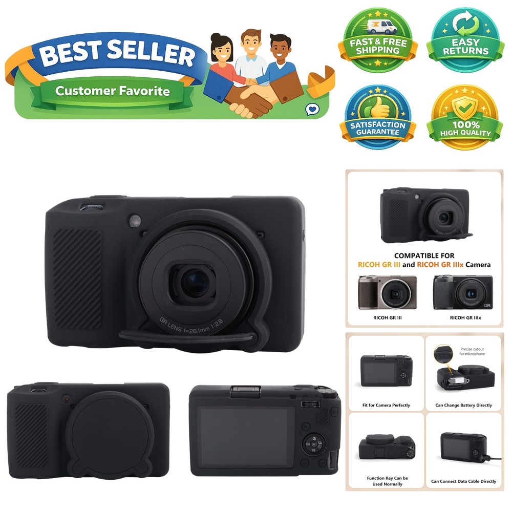 Silicone Case Compatible for Ricoh GR III/GR IIIx Camera, Soft Lightweight Ru...