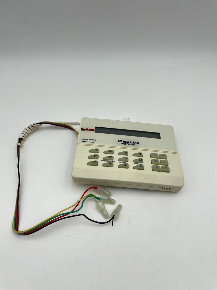 Act Now Alarm LA 1184 Security System Control Keypad Panel White Digital Display