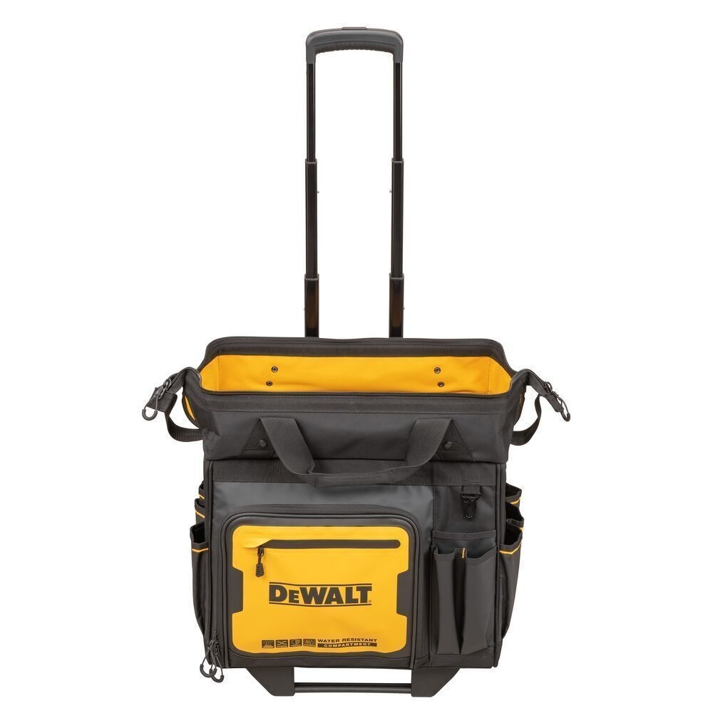 DEWALT Pro Rolling Tool Bag - 18 in, 27 Pockets, IP54, Telescoping Handle