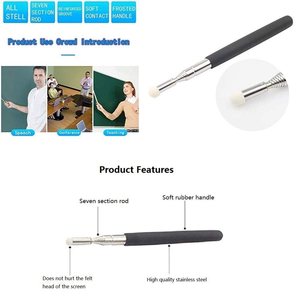 Telescopic Teachers Pointer,Teaching Pointer,Hand Pointer Extendable 39 inch
