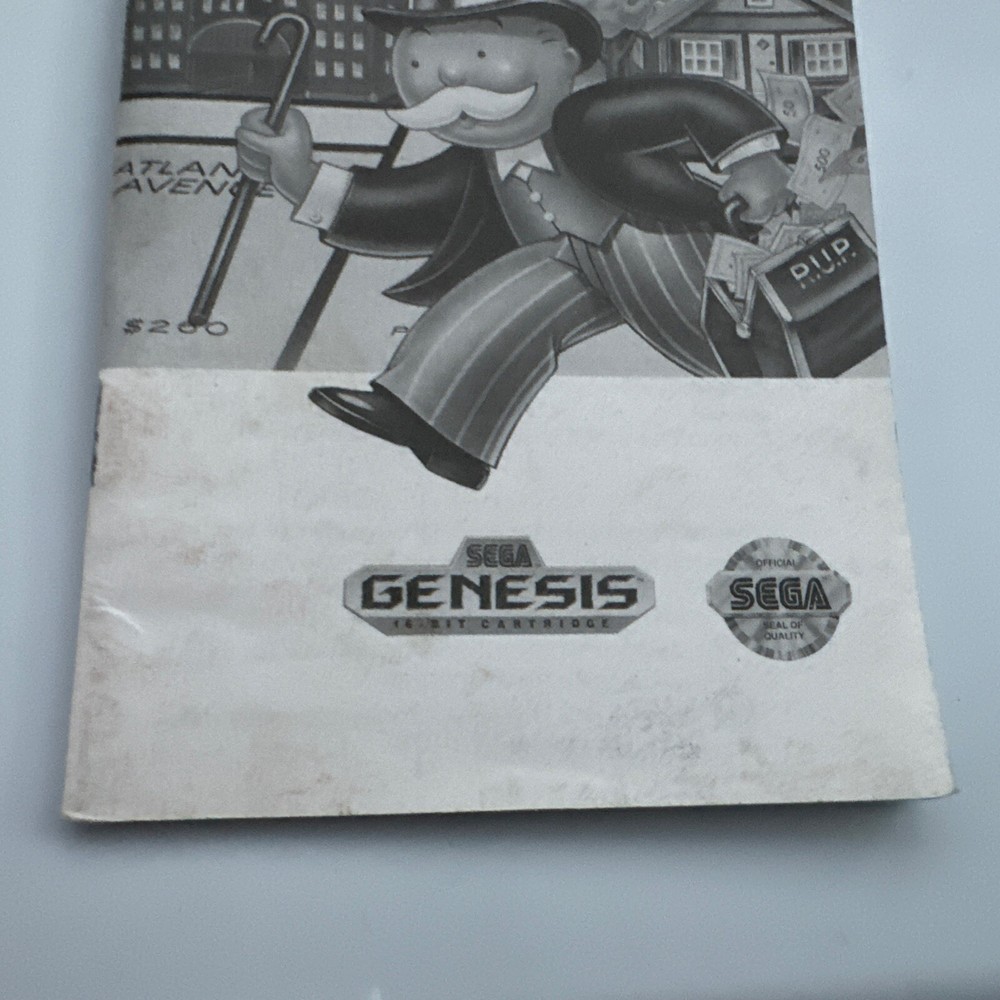 monopoly sega genesis manual only