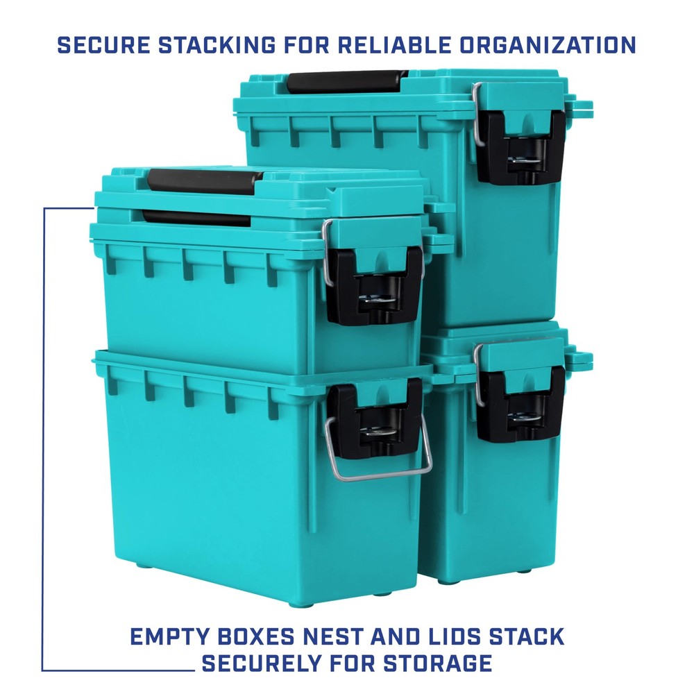 Sheffield 12633 Ammo Storage Box, Stackable .30 Cal Field Boxes, Water and Du...
