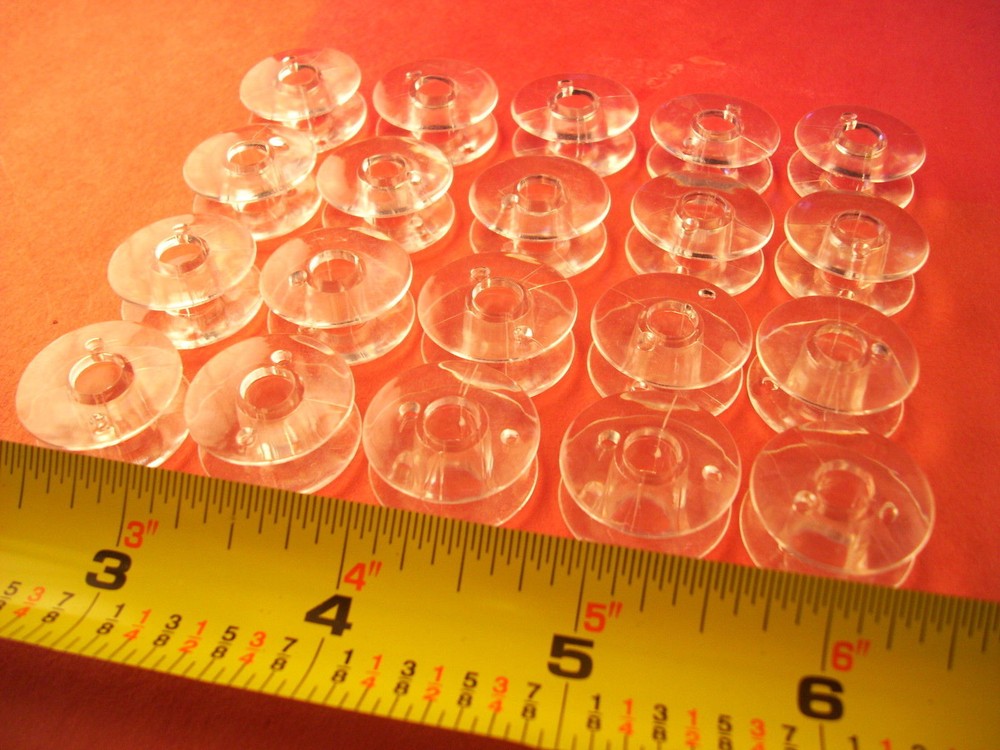 100 Singer Plastic Sewing drop-in Bobbins (66 Class)